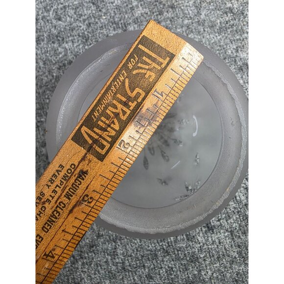 Vtg Frosted Glass Ceiling Light Fixture Globe With Floral Pattern - Picture 2 of 6